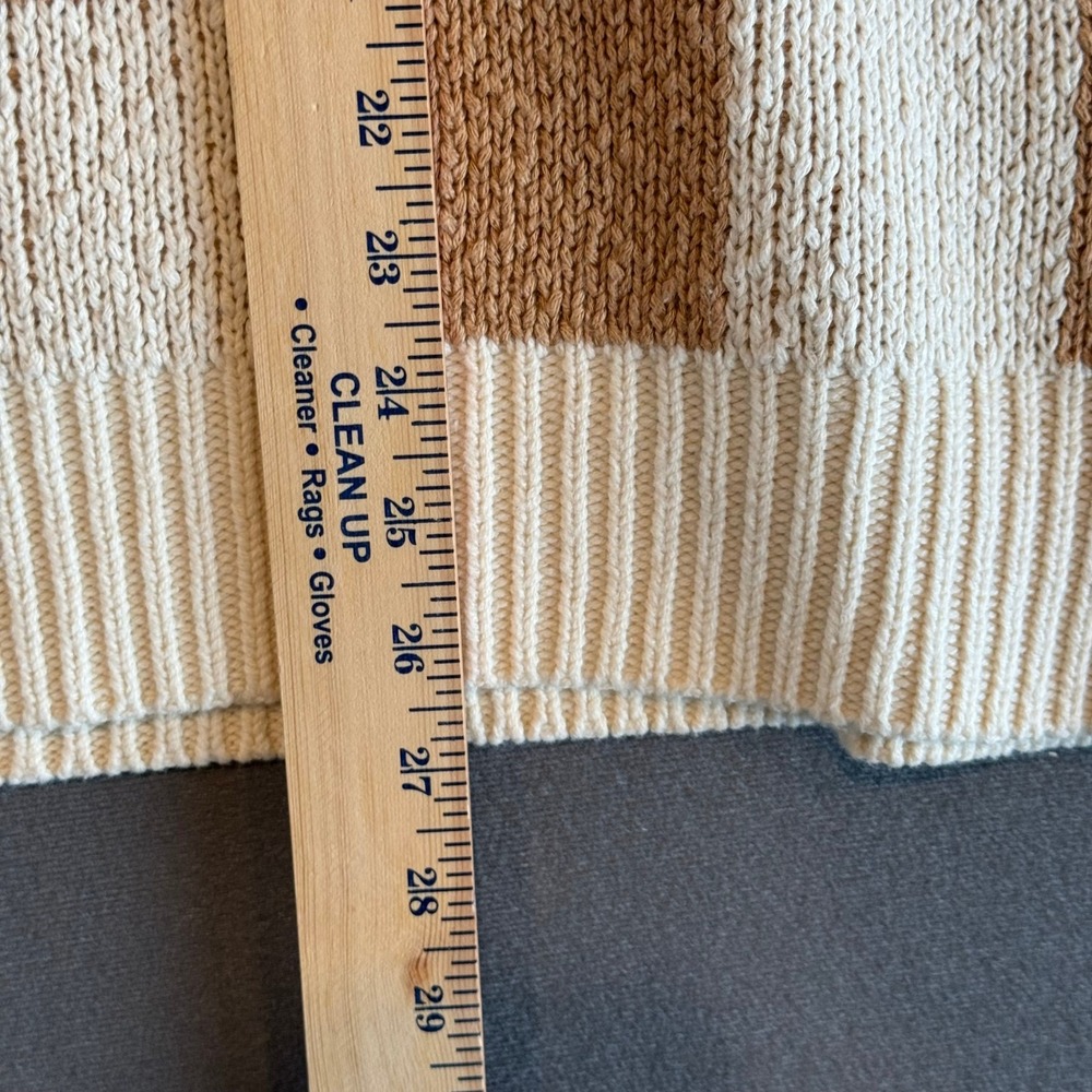 Maeve Anthropologie Checkered Sweater Vest Tan Cream XL OBI731277 - Picture 5 of 8